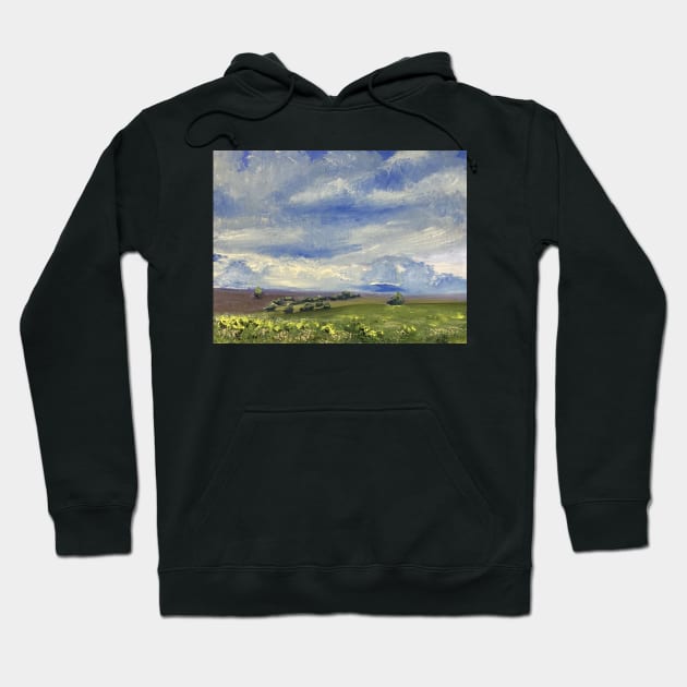 Blue Cloud Field Impressionism Hoodie by Gallery Digitals